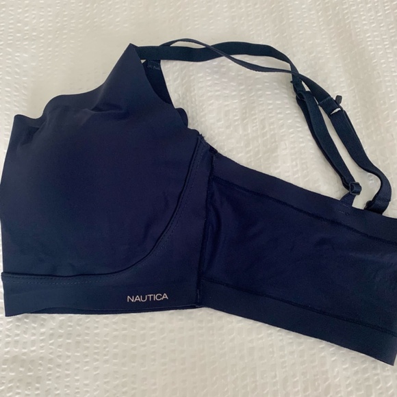 2 pack - NAUTICA Convertible Laser Cut Lounge Bras - Size L.  Blue and Blush - Picture 5 of 9